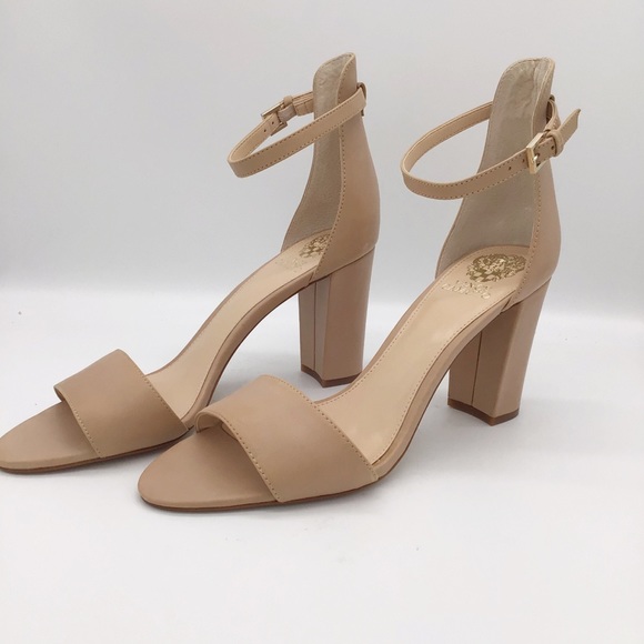 Vince Camuto Corlina nude heel beige leather 10 - Picture 2 of 5